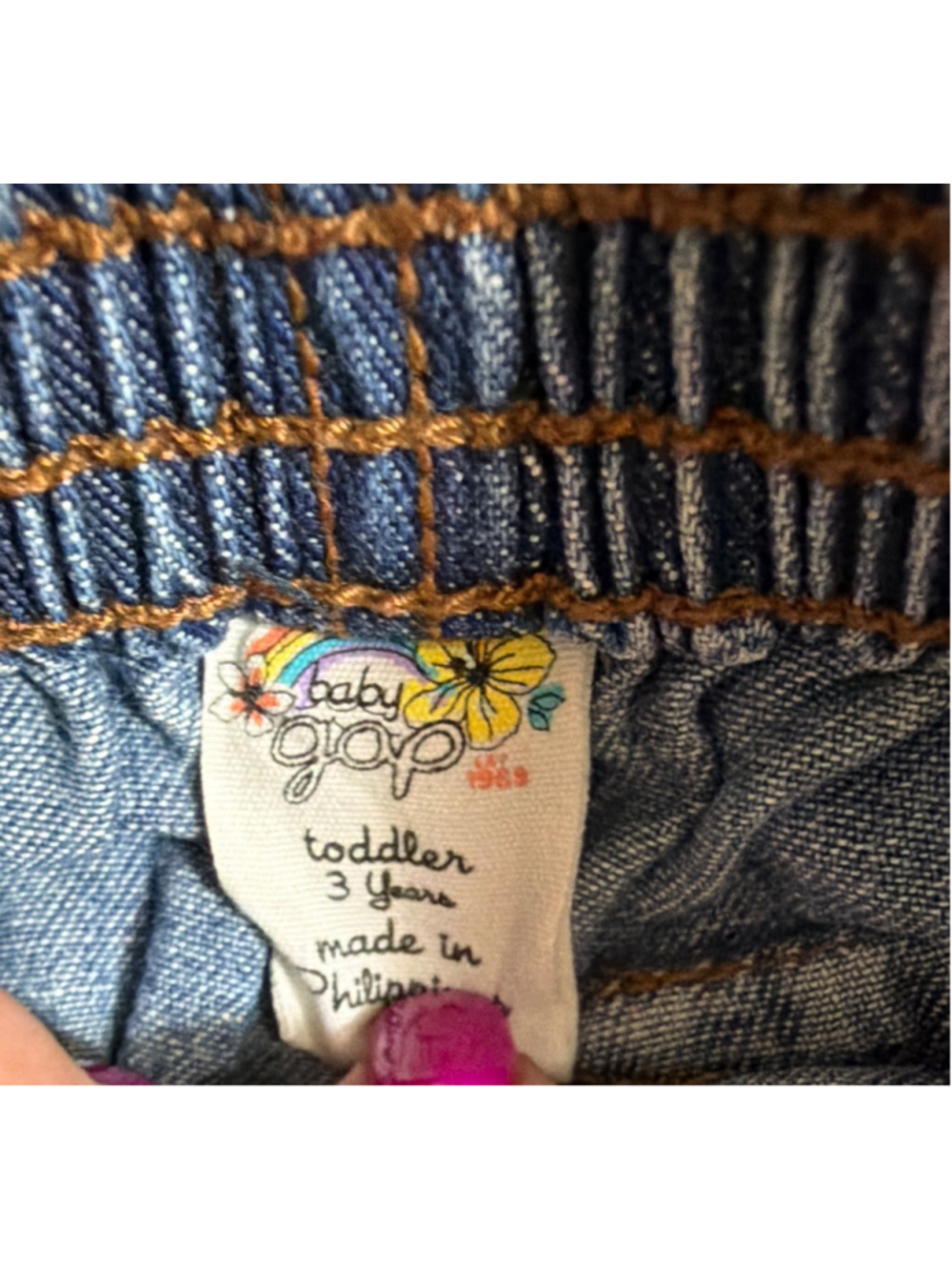 Baby Gap Girls Vintage Floral Embroidered Denim Cargo Shorts 3T - Picture 6 of 8